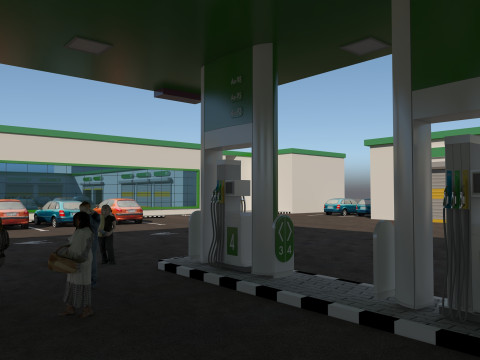 GAS STATION 3D Model