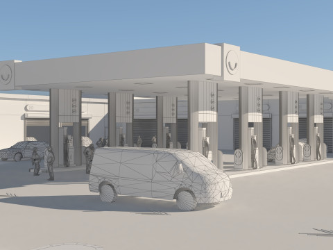GAS STATION 3D Model