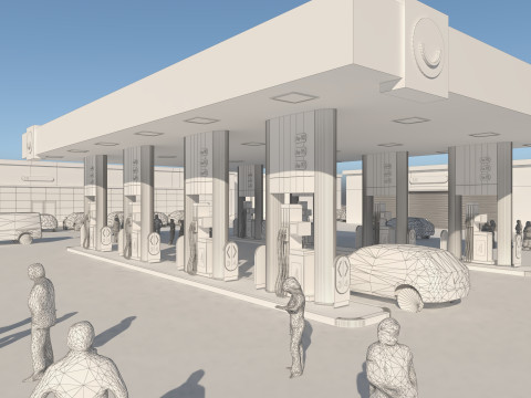 GAS STATION 3D Model