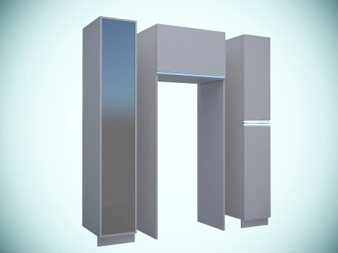 Kitchen units low-poly 3D Model