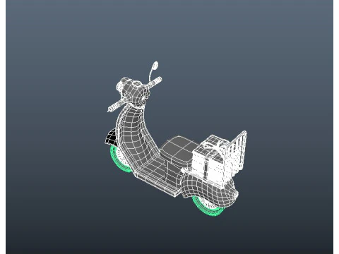 スクーターピザの配達 3Dモデル