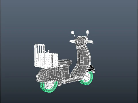 スクーターピザの配達 3Dモデル