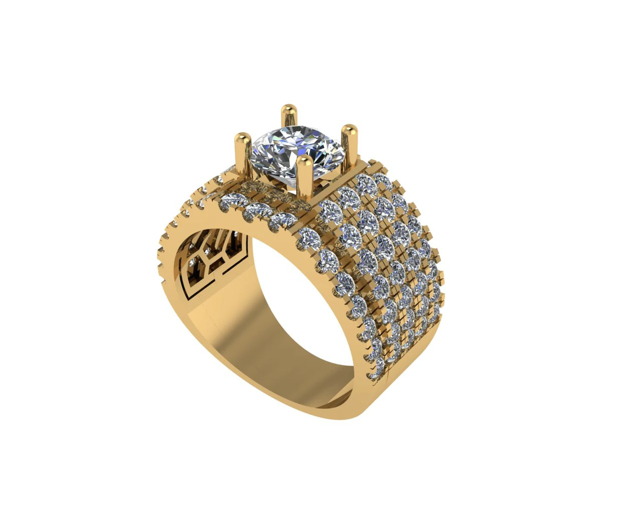 Diamond ring for men 3D Print Model .c4d .max .obj .3ds .fbx .stl .blend 