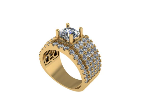 Pierścionek z brylantem dla mężczyzn Model do druku 3D