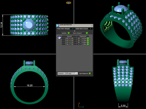 Diamond ring for men 3D Print Model