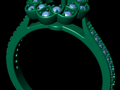 Bague de fian&ccedil;ailles en diamant pour femmes, rendu 3D Modèles 3D en vedette