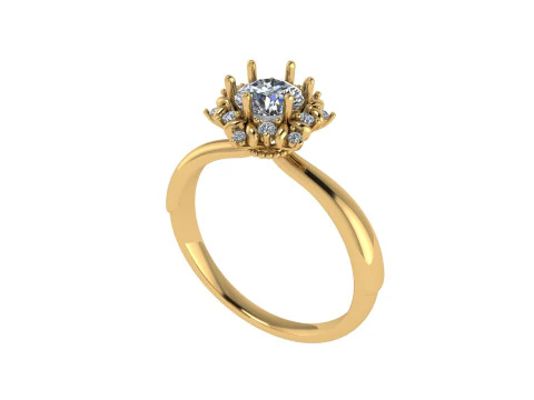 Anello di fidanzamento con diamante da donna rendering 3d Modello di stampa 3D