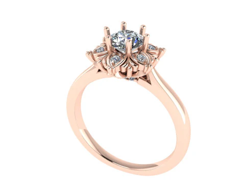 女性ダイヤモンド婚約指輪 3 d レンダリング 3Dプリントモデル