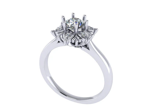 女性ダイヤモンド婚約指輪 3 d レンダリング 3Dプリントモデル