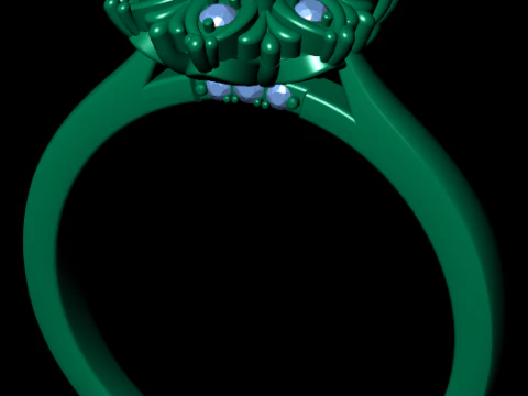 女性ダイヤモンド婚約指輪 3 d レンダリング 3Dプリントモデル