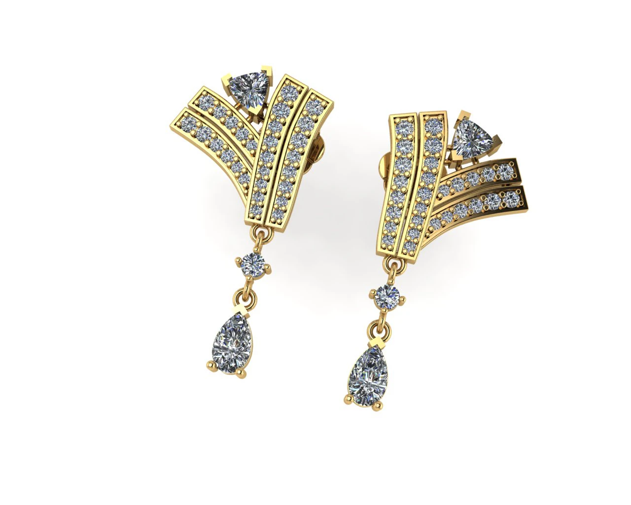 Diamond earring 3d render 3D Print Model .c4d .max .obj .3ds .fbx .stl .blend 
