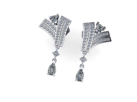 Diamond earring 3d render 3Dプリントモデル
