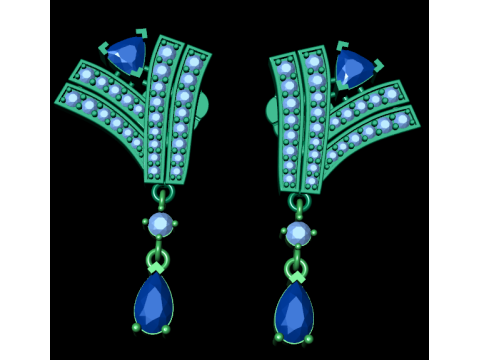 Diamond earring 3d render 3Dプリントモデル