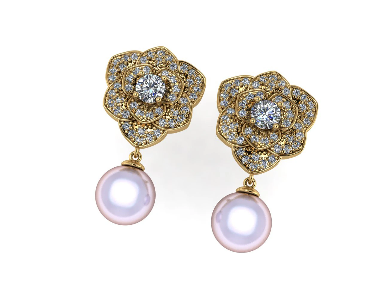 Diamond earring 3d render 3D Print Model .c4d .max .obj .3ds .fbx .stl .blend 
