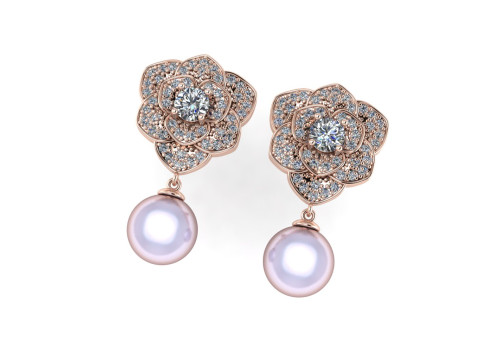 Diamond earring 3d render Model Cetak 3D