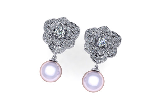 Diamond earring 3d render Model Cetak 3D