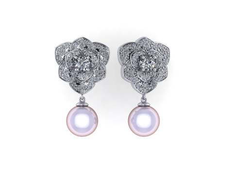 Diamond earring 3d render Model Cetak 3D