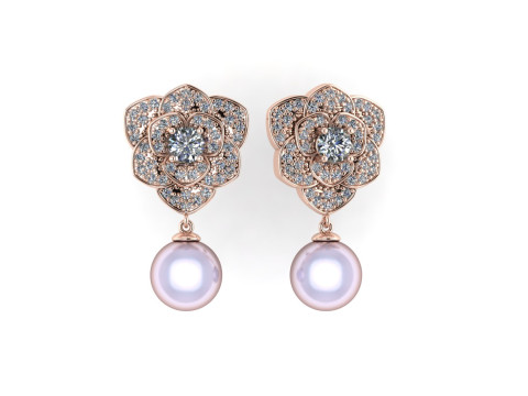 Diamond earring 3d render Model Cetak 3D
