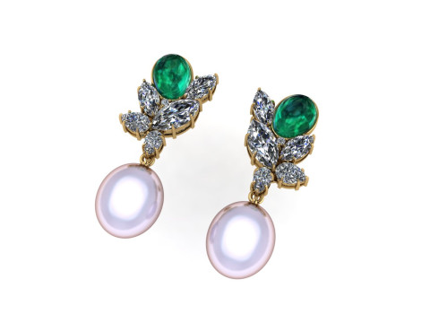 Diamond earring 3d render 3Dプリントモデル