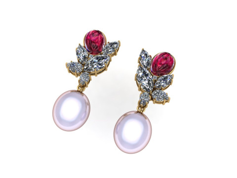 Diamond earring 3d render 3Dプリントモデル
