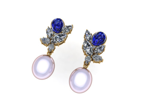 Diamond earring 3d render 3Dプリントモデル