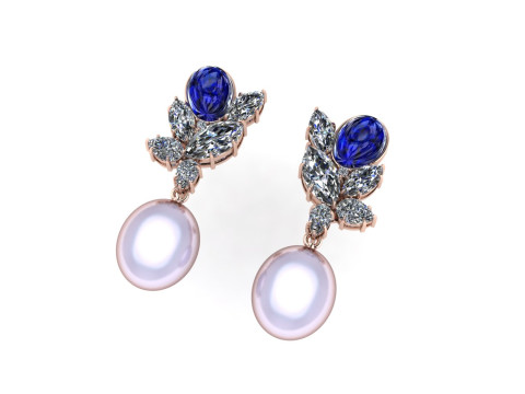 Diamond earring 3d render 3Dプリントモデル
