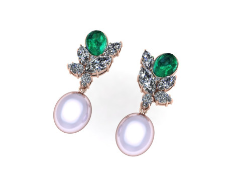 Diamond earring 3d render 3Dプリントモデル
