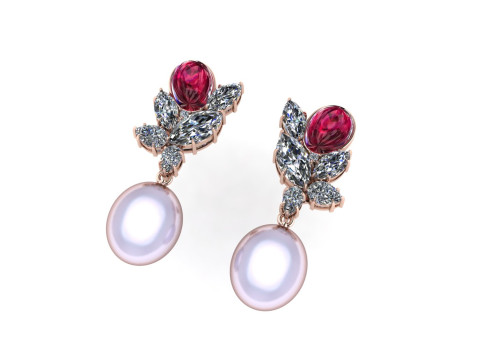 Diamond earring 3d render 3Dプリントモデル