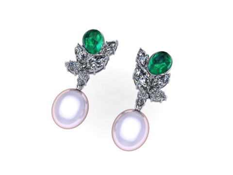 Diamond earring 3d render 3Dプリントモデル