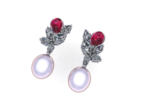 Diamond earring 3d render 3Dプリントモデル
