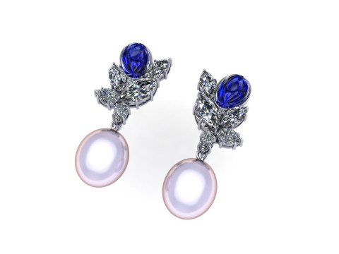 Diamond earring 3d render 3Dプリントモデル