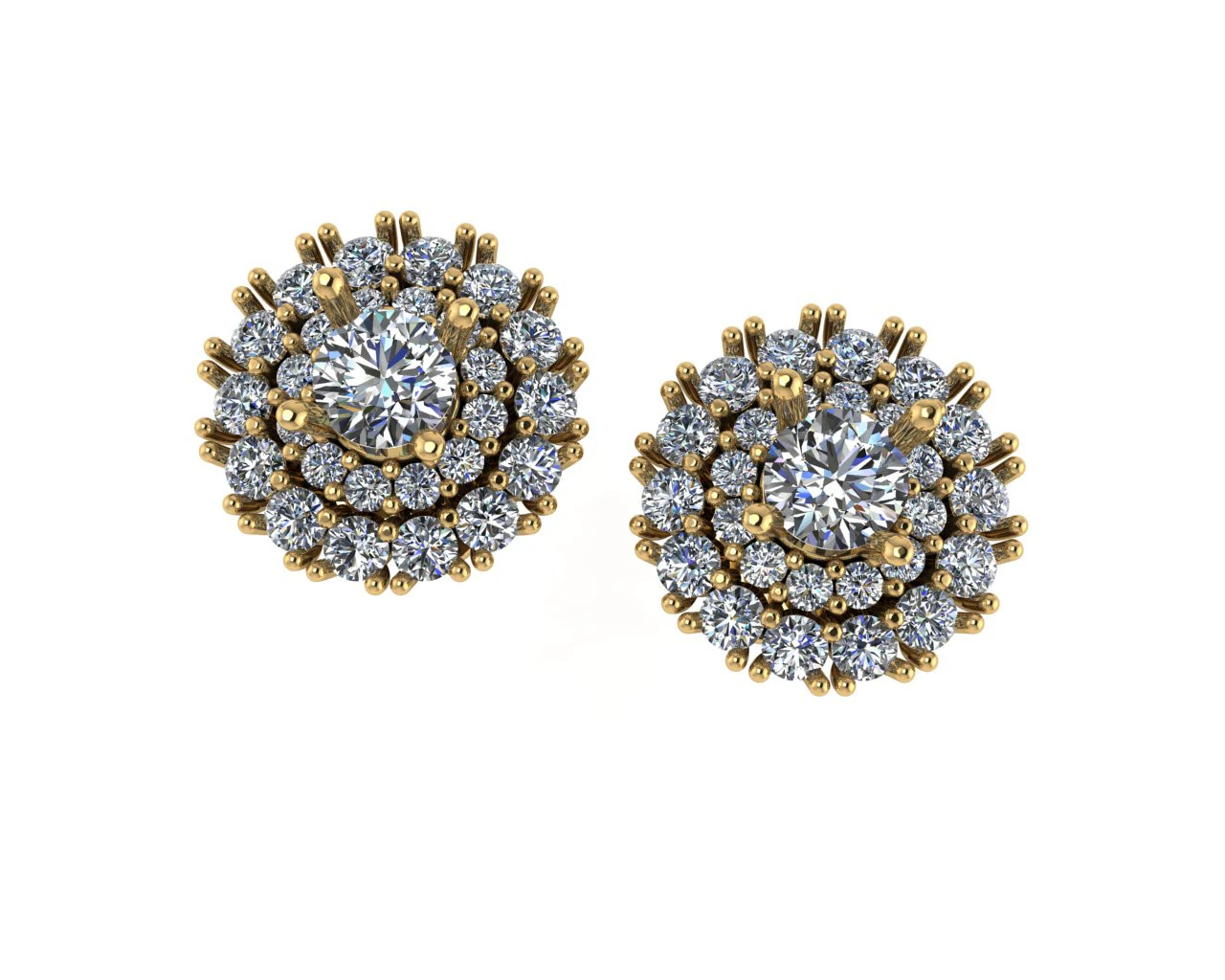 Diamond earring 3d render 3D Print Model .c4d .max .obj .3ds .fbx .stl .blend 