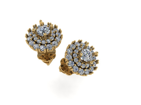 Diamond earring 3d render 3Dプリントモデル