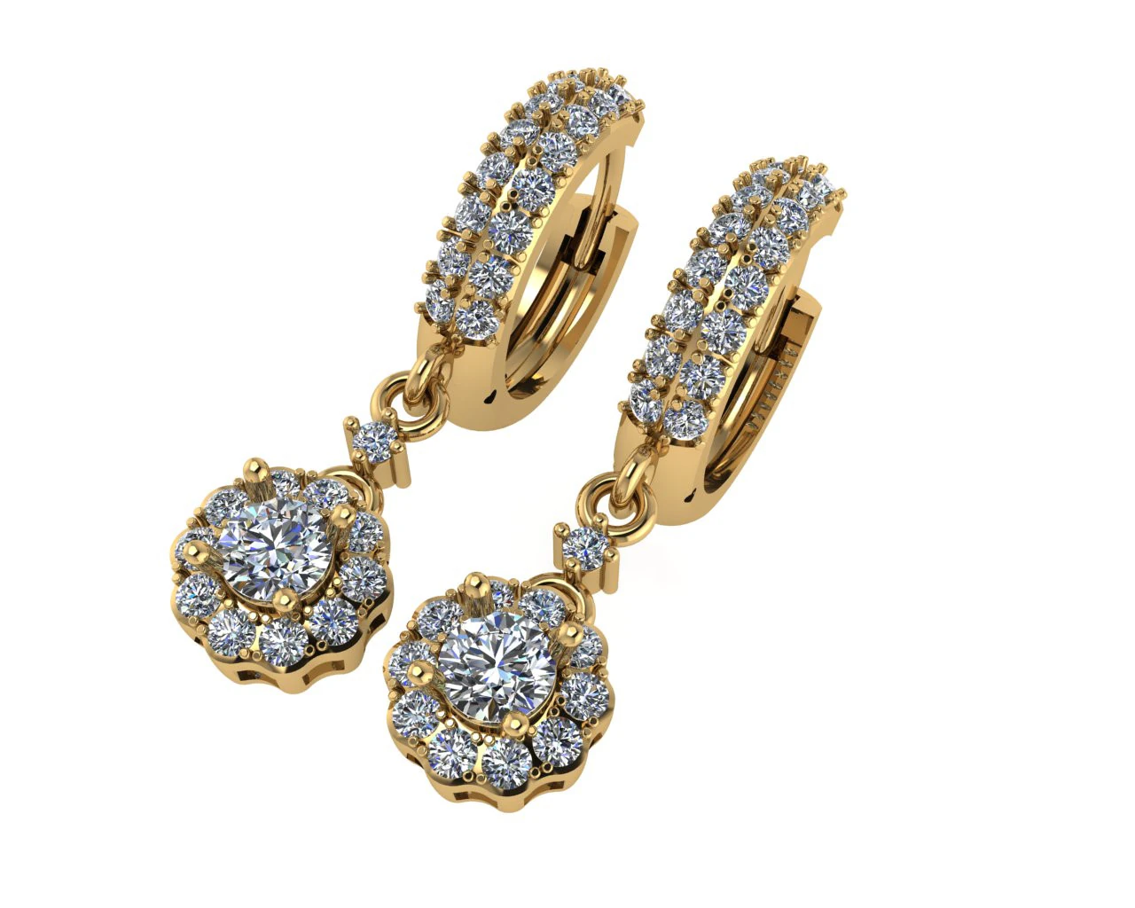 Diamond earring 3d render 3D Print Model .c4d .max .obj .3ds .fbx .stl .blend 