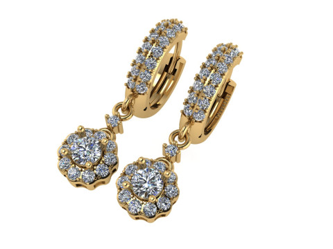 Diamond earring 3d render 3Dプリントモデル