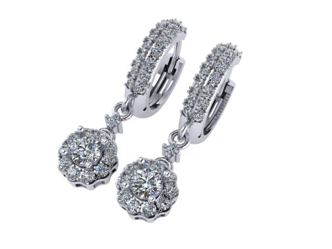 Diamond earring 3d render 3Dプリントモデル