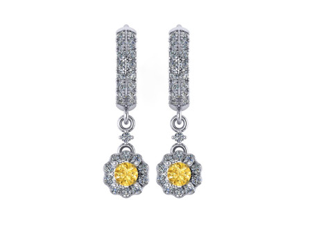 Diamond earring 3d render 3Dプリントモデル