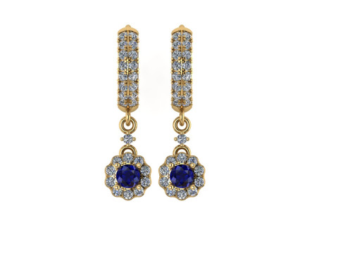 Diamond earring 3d render 3Dプリントモデル