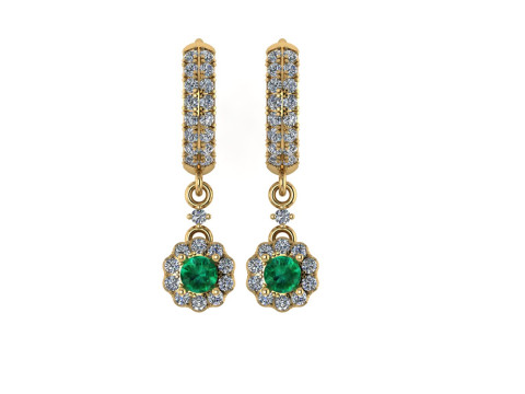 Diamond earring 3d render 3Dプリントモデル