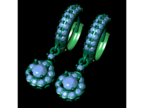 Diamond earring 3d render 3Dプリントモデル