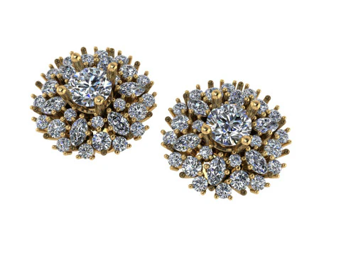 钻石耳环 3d 渲染 3D 打印模型