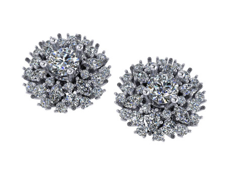 Diamond earring 3d render Model do druku 3D