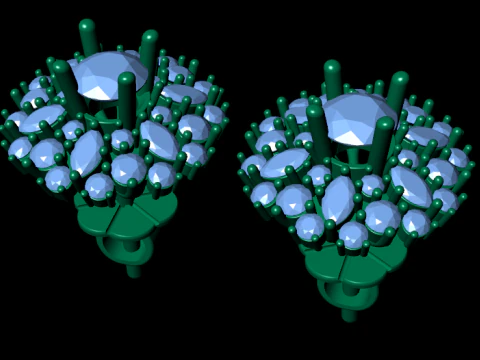 Бриллиантовая серьга 3d рендеринг 3D Принт Модель