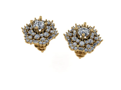 Diamant-Ohrring 3D-Rendering 3D Druckmodell