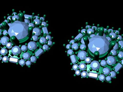 Diamond earring 3d render 3Dプリントモデル