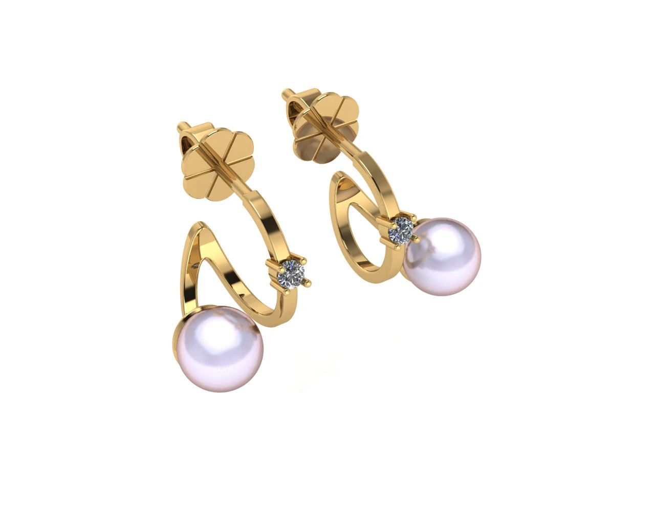 Diamond earring 3d render 3D Print Model .c4d .max .obj .3ds .fbx .stl .blend 