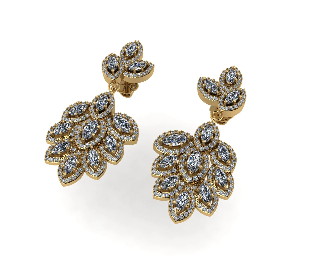 Diamond earring 3d render - 1 3D Print Model .c4d .max .obj .3ds .fbx .stl .blend