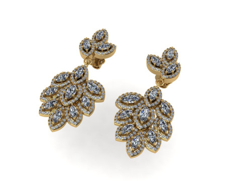 Diamond earring 3d render - 1 Model do druku 3D