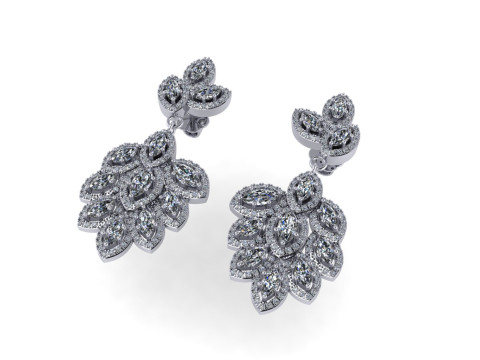 Diamond earring 3d render - 1 3Dプリントモデル