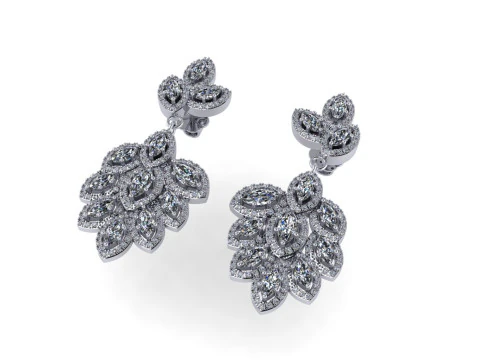 Diamond earring 3d render - 1 3D Print Model